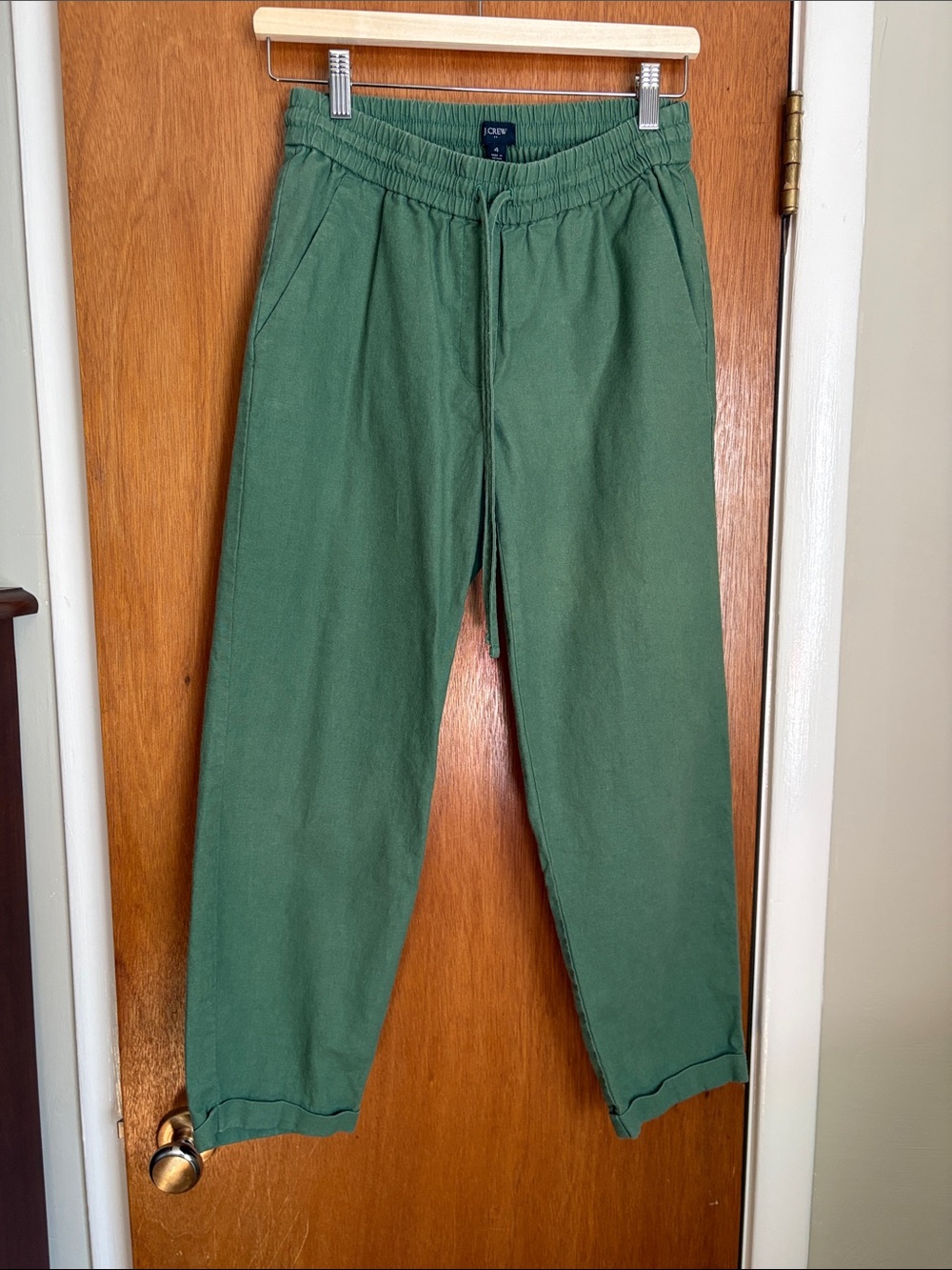 J. Crew Factory Green Ankle-Cropped Pants